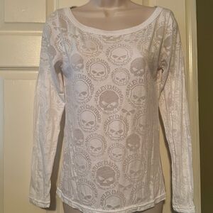 Harley Davidson, long sleeve, white shirt size small